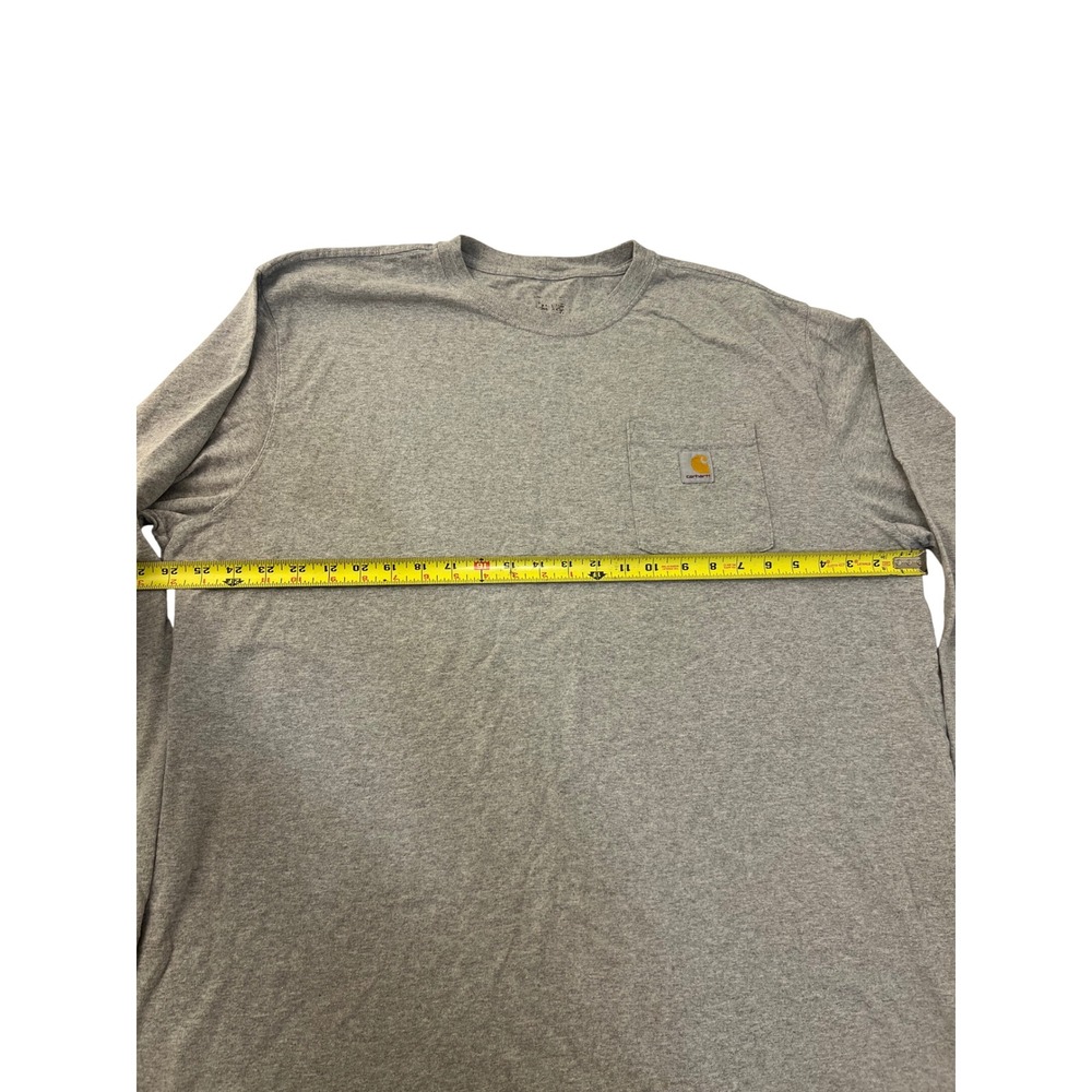 Carhartt Mens Long Sleeve Pocket T-Shirt Heather Gray Workwear Large XL - Picture 5 of 8